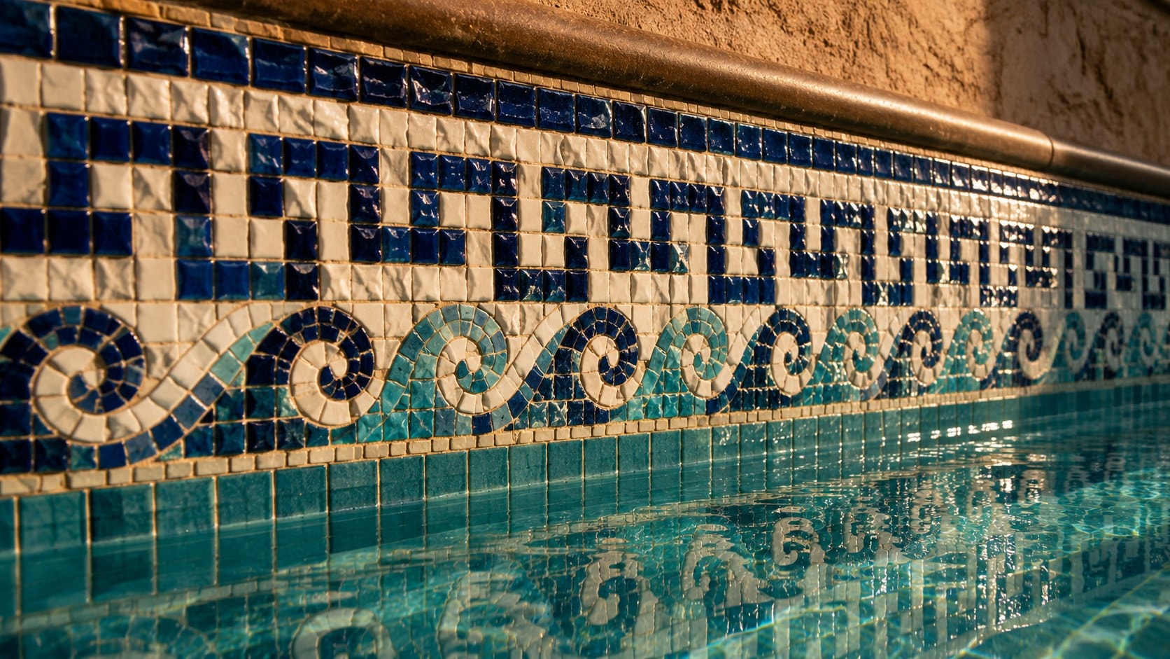 Patterned pool borders, applied