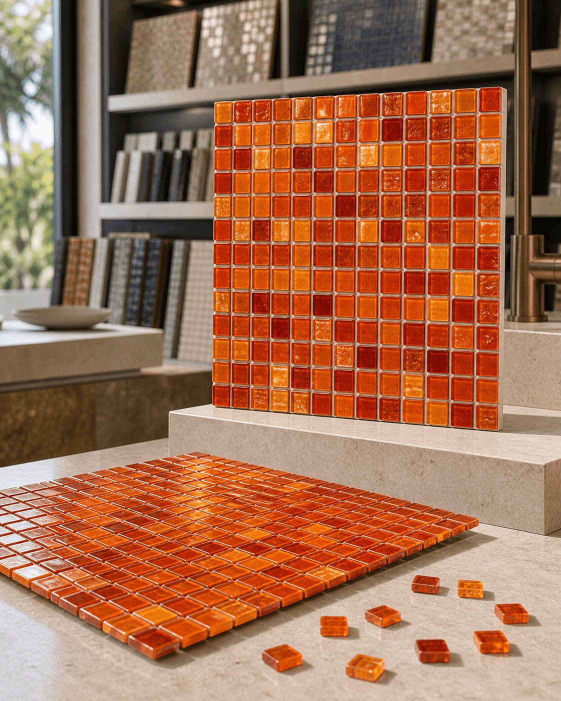 Orange mosaic, applied